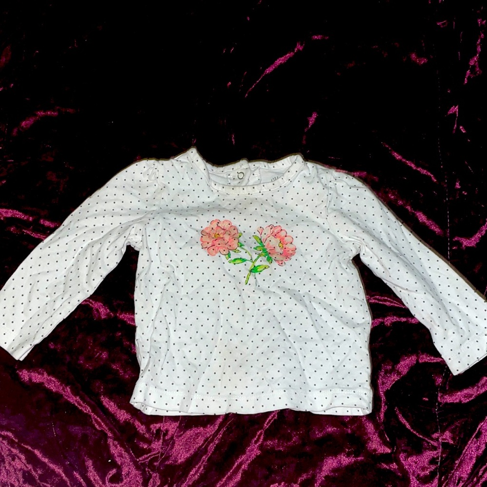 White with flowers girls shirt